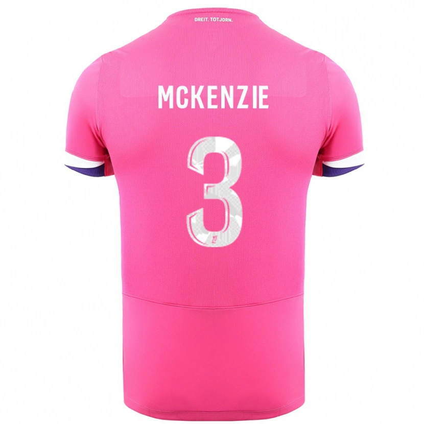 Danxen Børn Mark Mckenzie #3 Pink Hvid Udebane Spillertrøjer 2025/26 Trøje T-Shirt