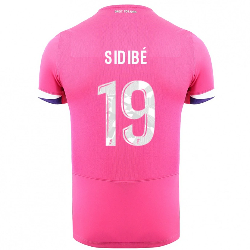 Danxen Børn Djibril Sidibé #19 Pink Hvid Udebane Spillertrøjer 2025/26 Trøje T-Shirt