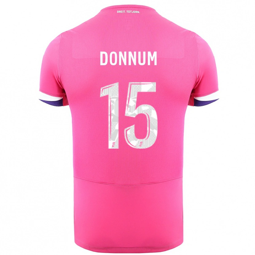 Danxen Børn Aron Dønnum #15 Pink Hvid Udebane Spillertrøjer 2025/26 Trøje T-Shirt