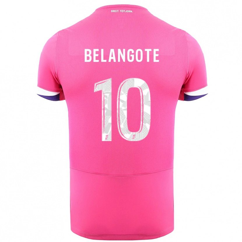 Danxen Børn Aël Belangote #10 Pink Hvid Udebane Spillertrøjer 2025/26 Trøje T-Shirt