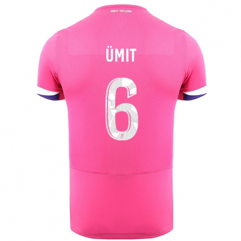 Danxen Børn Ümit Akdağ #6 Pink Hvid Udebane Spillertrøjer 2025/26 Trøje T-Shirt
