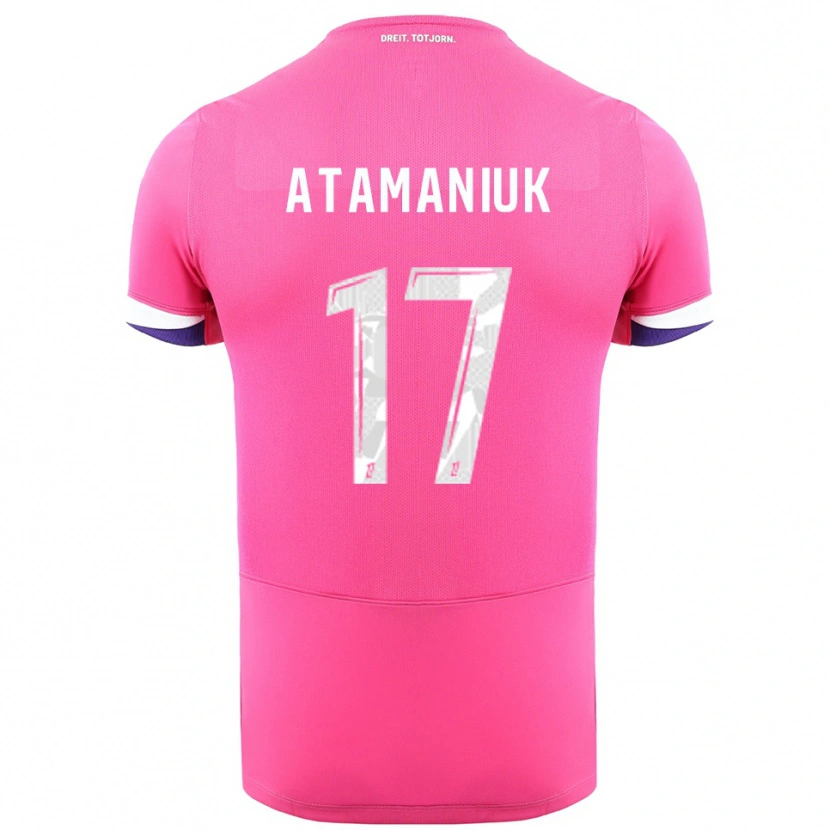 Danxen Børn Alexandra Atamaniuk #17 Pink Hvid Udebane Spillertrøjer 2025/26 Trøje T-Shirt