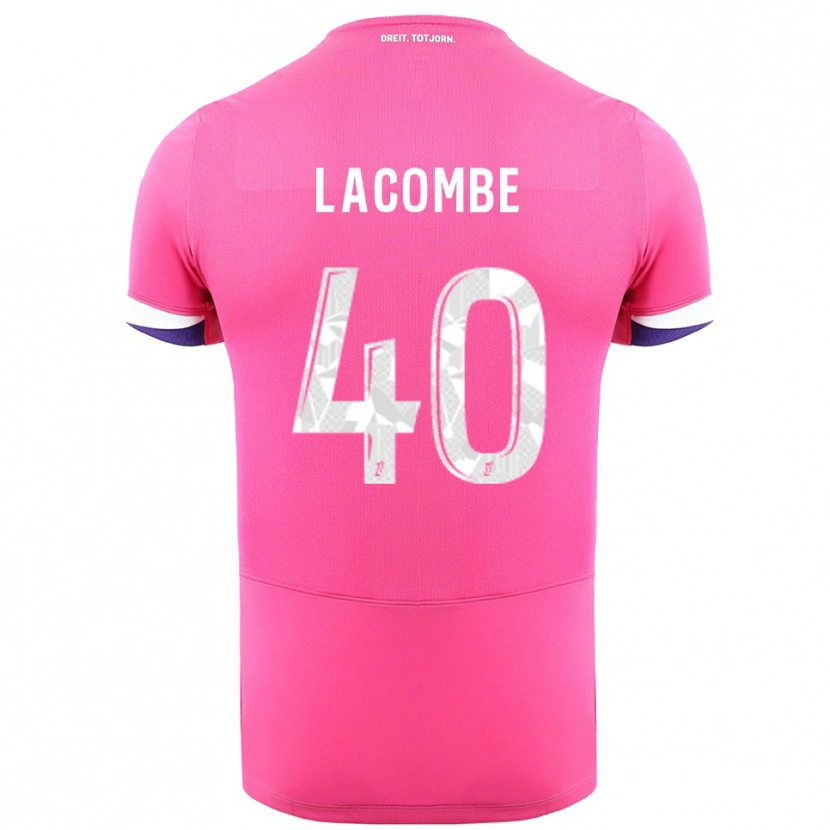 Danxen Børn Justin Lacombe #40 Pink Hvid Udebane Spillertrøjer 2025/26 Trøje T-Shirt