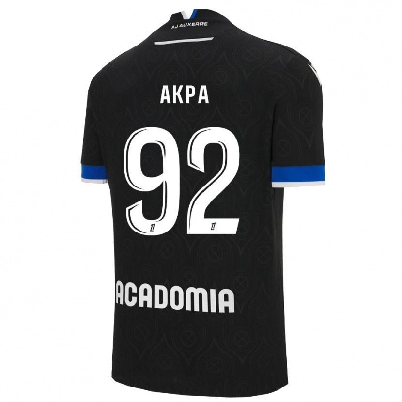 Danxen Børn Clément Akpa #92 Sort Hvid Udebane Spillertrøjer 2025/26 Trøje T-Shirt