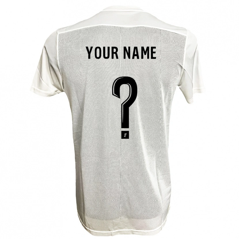 Danxen Børn Dit Navn #0 Sort Hvid Udebane Spillertrøjer 2025/26 Trøje T-Shirt