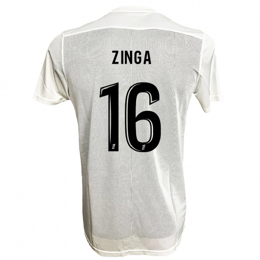 Danxen Børn Melvin Zinga #16 Sort Hvid Udebane Spillertrøjer 2025/26 Trøje T-Shirt