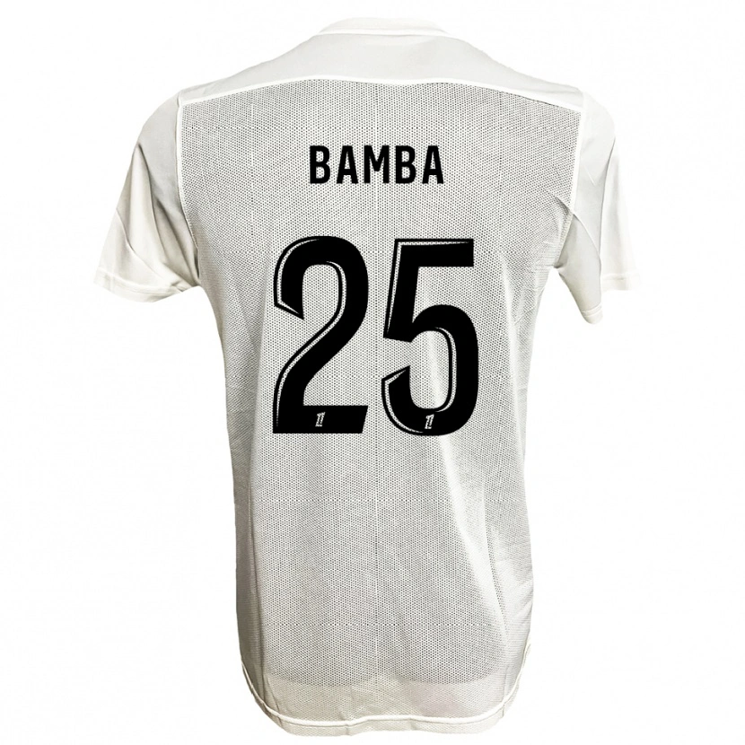 Danxen Børn Abdoulaye Bamba #25 Sort Hvid Udebane Spillertrøjer 2025/26 Trøje T-Shirt