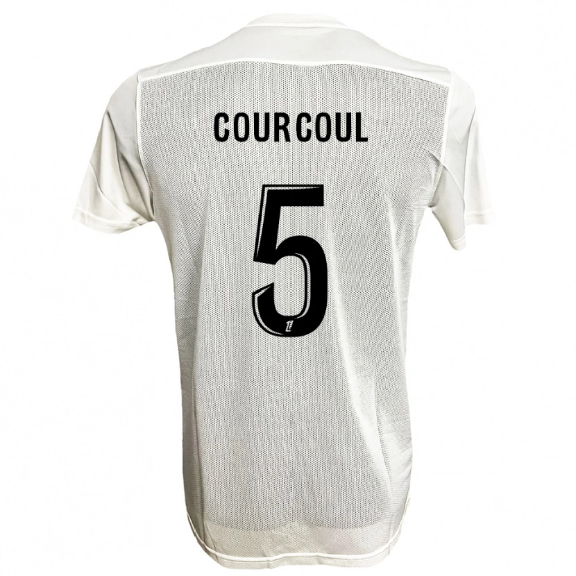 Danxen Børn Marius Courcoul #5 Sort Hvid Udebane Spillertrøjer 2025/26 Trøje T-Shirt