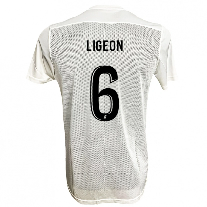 Danxen Børn Aymeris Ligeon #6 Sort Hvid Udebane Spillertrøjer 2025/26 Trøje T-Shirt