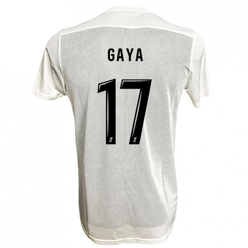 Danxen Børn Yacine Gaya #17 Sort Hvid Udebane Spillertrøjer 2025/26 Trøje T-Shirt