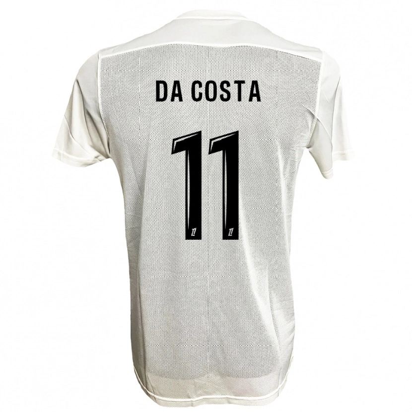 Danxen Børn Rúben Macedo Da Costa #11 Sort Hvid Udebane Spillertrøjer 2025/26 Trøje T-Shirt