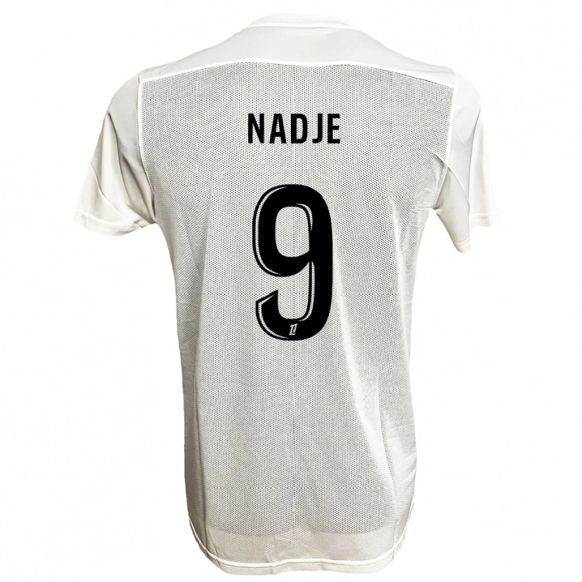 Danxen Børn Guédé Nadje #9 Sort Hvid Udebane Spillertrøjer 2025/26 Trøje T-Shirt