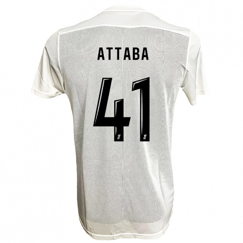 Danxen Børn Sofian Attaba #41 Sort Hvid Udebane Spillertrøjer 2025/26 Trøje T-Shirt