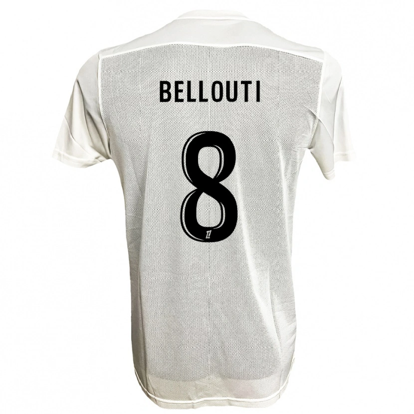Danxen Børn Enzo Bellouti #8 Sort Hvid Udebane Spillertrøjer 2025/26 Trøje T-Shirt