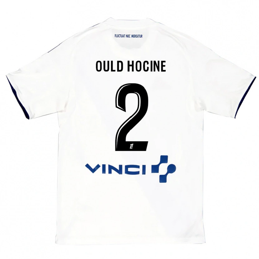 Danxen Børn Célina Ould Hocine #2 Hvid Blå Udebane Spillertrøjer 2025/26 Trøje T-Shirt