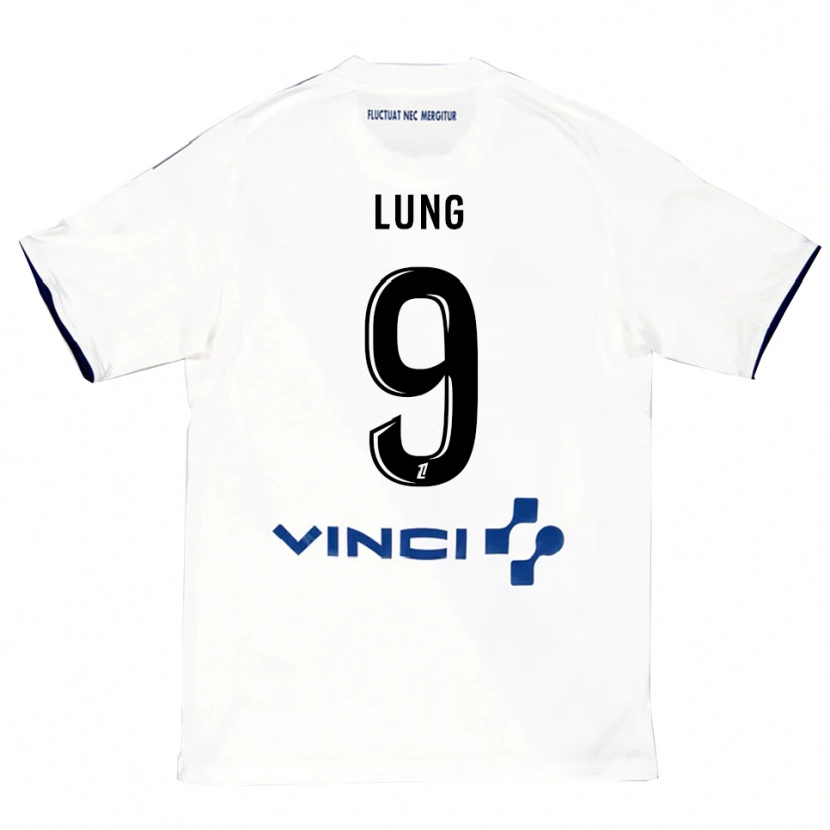 Danxen Børn Nelson Lung #9 Hvid Blå Udebane Spillertrøjer 2025/26 Trøje T-Shirt