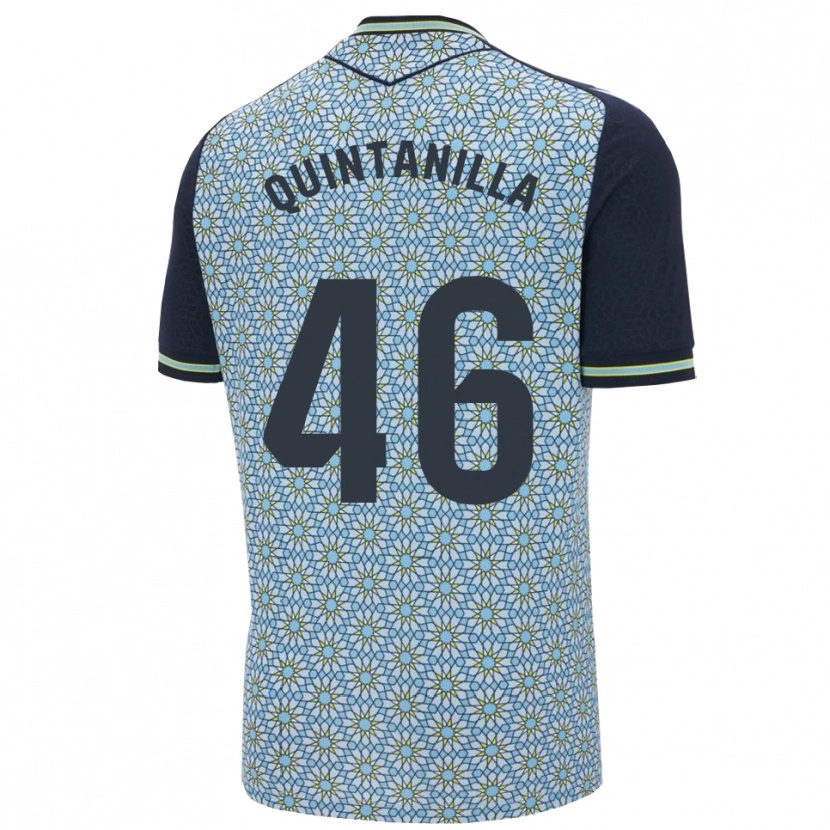 Danxen Børn Rubén Quintanilla #46 Blå Navy Udebane Spillertrøjer 2025/26 Trøje T-Shirt