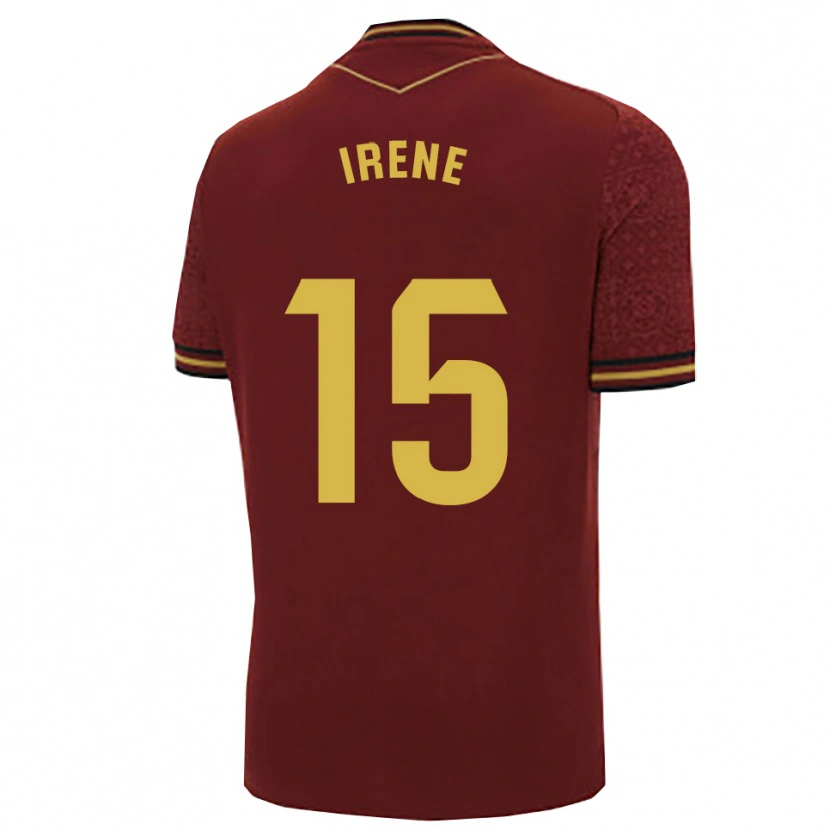 Danxen Børn Irene Laseca Perez #15 Bordeaux Guld Udebane Spillertrøjer 2025/26 Trøje T-Shirt