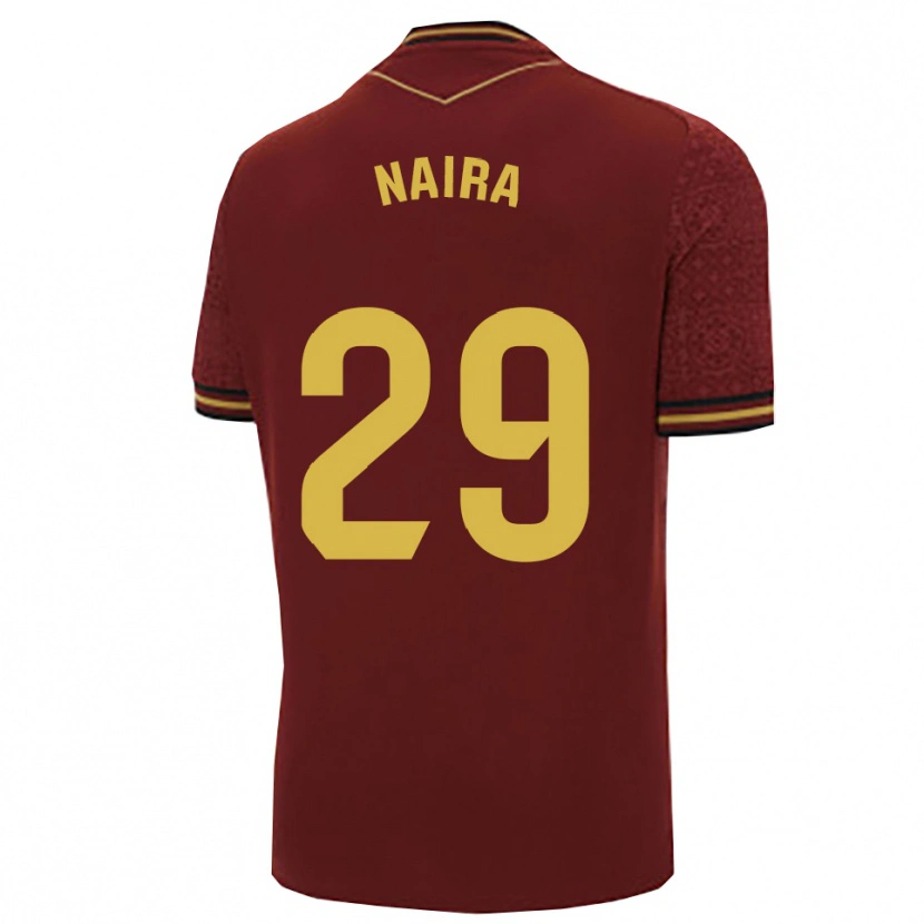 Danxen Børn Naira Aguilar Acedo #29 Bordeaux Guld Udebane Spillertrøjer 2025/26 Trøje T-Shirt