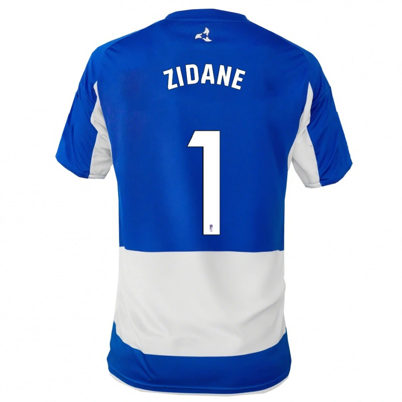 Danxen Børn Luca Zidane #1 Blå Hvid Udebane Spillertrøjer 2025/26 Trøje T-Shirt