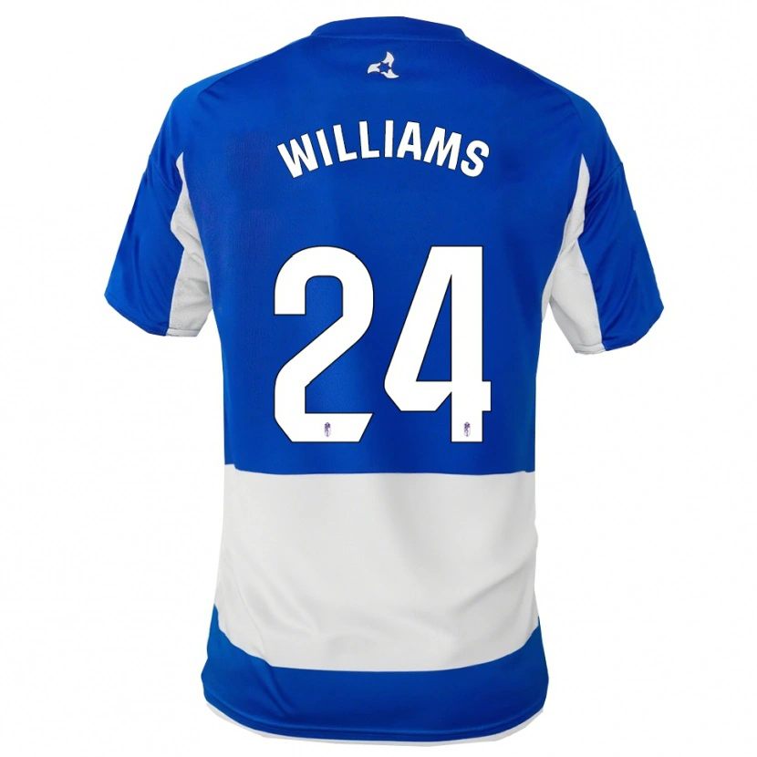 Danxen Børn Loïc Williams #24 Blå Hvid Udebane Spillertrøjer 2025/26 Trøje T-Shirt