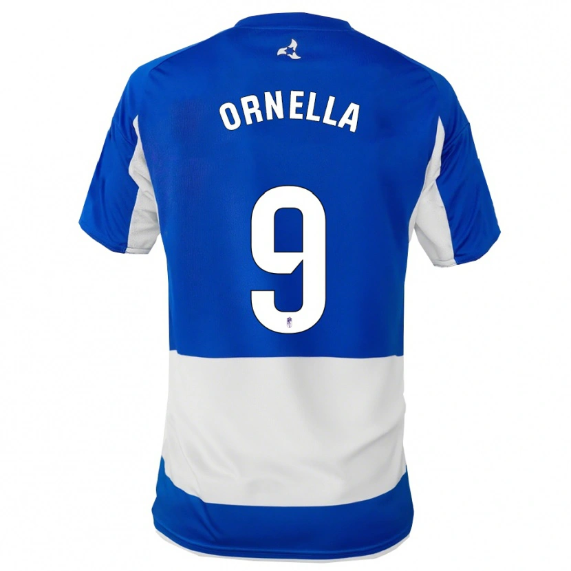 Danxen Børn Ornella María Vignola Cabot #9 Blå Hvid Udebane Spillertrøjer 2025/26 Trøje T-Shirt