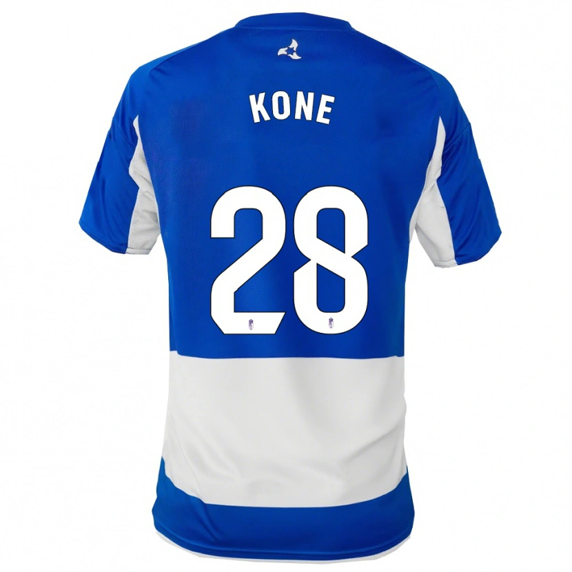 Danxen Børn Abdoulaye Kone #28 Blå Hvid Udebane Spillertrøjer 2025/26 Trøje T-Shirt