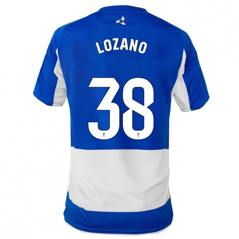 Danxen Børn Mario Lozano #38 Blå Hvid Udebane Spillertrøjer 2025/26 Trøje T-Shirt