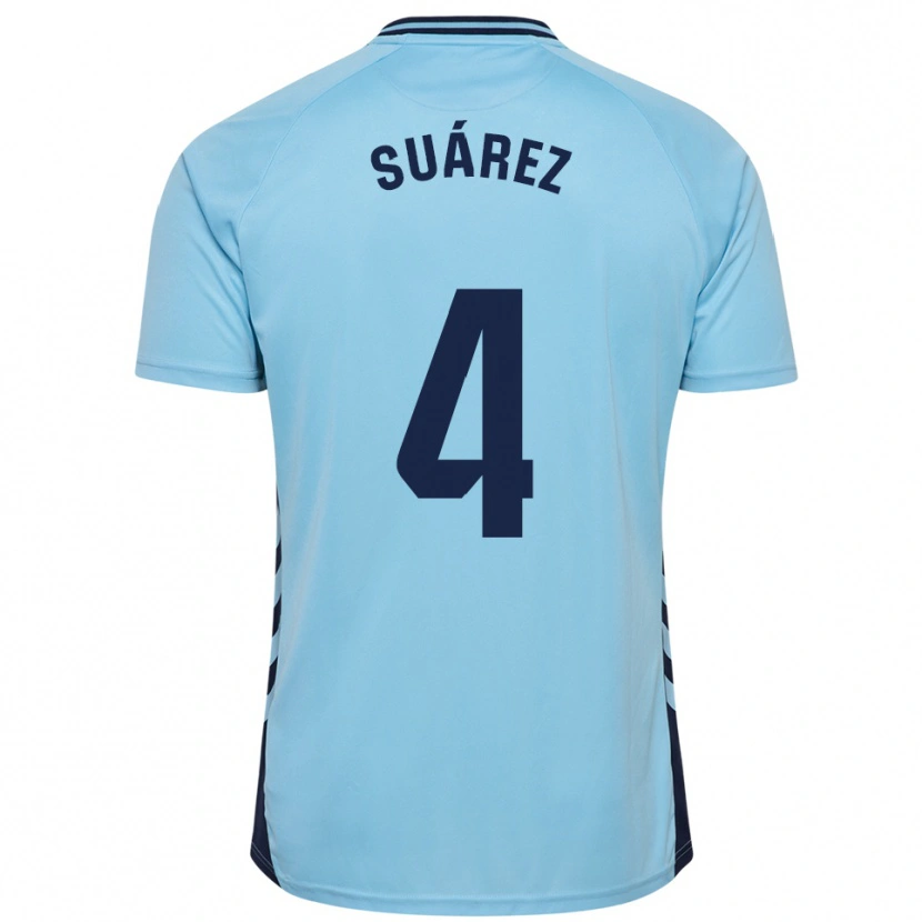 Danxen Børn Álex Suárez #4 Himmelblå Udebane Spillertrøjer 2025/26 Trøje T-Shirt