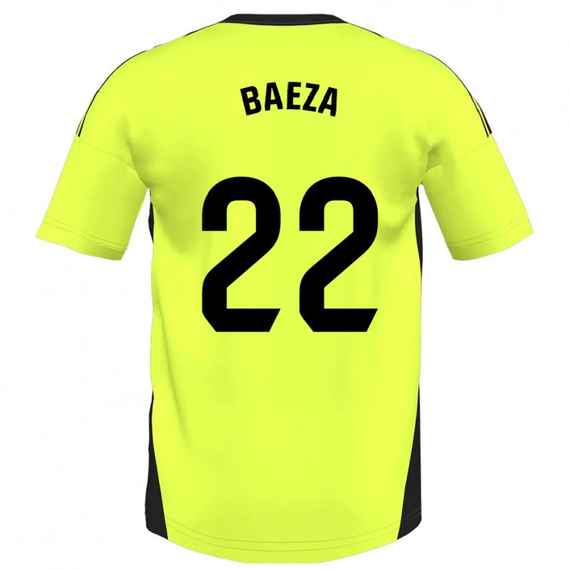 Danxen Børn Miguel Baeza #22 Fluorescerende Gul Udebane Spillertrøjer 2025/26 Trøje T-Shirt