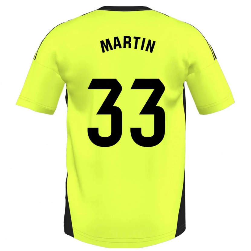 Danxen Børn Aarón Martin #33 Fluorescerende Gul Udebane Spillertrøjer 2025/26 Trøje T-Shirt