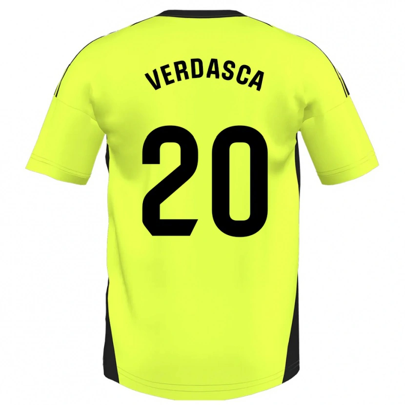 Danxen Børn Diogo Verdasca #20 Fluorescerende Gul Udebane Spillertrøjer 2025/26 Trøje T-Shirt