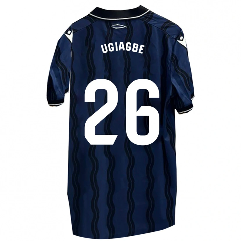 Danxen Børn Efe Ugiagbe #26 Mørkeblå Sort Udebane Spillertrøjer 2025/26 Trøje T-Shirt