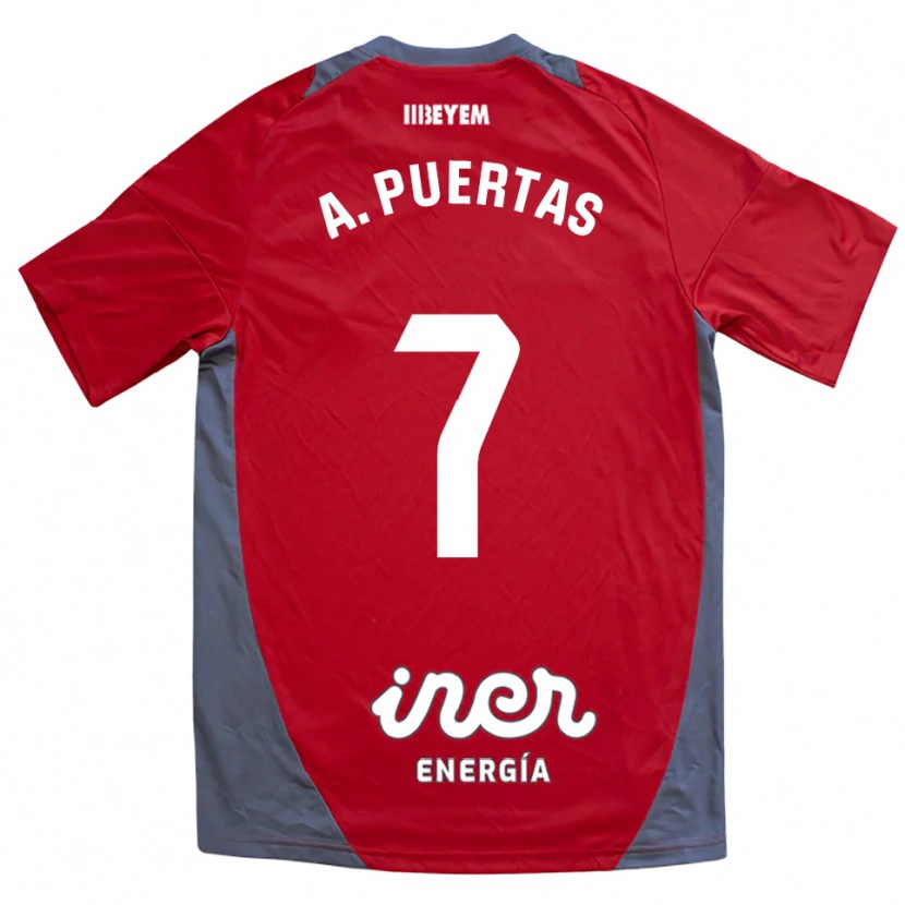 Danxen Børn Antonio Puertas #7 Rød Grå Udebane Spillertrøjer 2025/26 Trøje T-Shirt