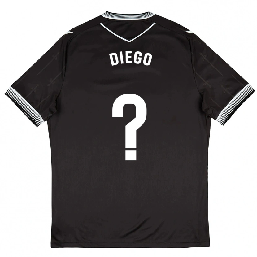 Danxen Børn Diego Sánchez #0 Sort Hvid Udebane Spillertrøjer 2025/26 Trøje T-Shirt