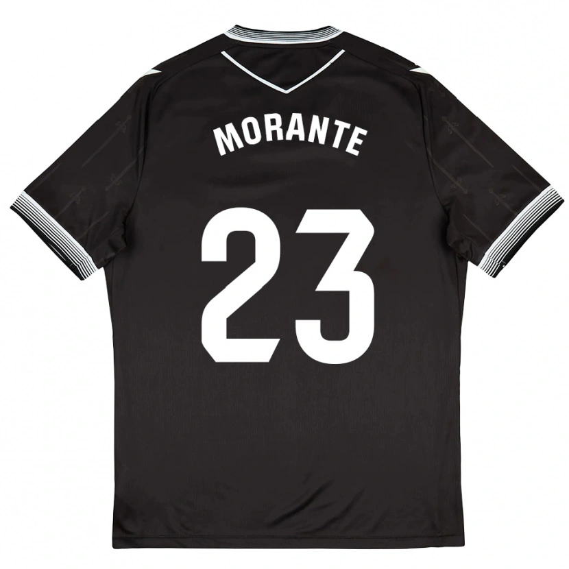 Danxen Børn Iván Morante #23 Sort Hvid Udebane Spillertrøjer 2025/26 Trøje T-Shirt