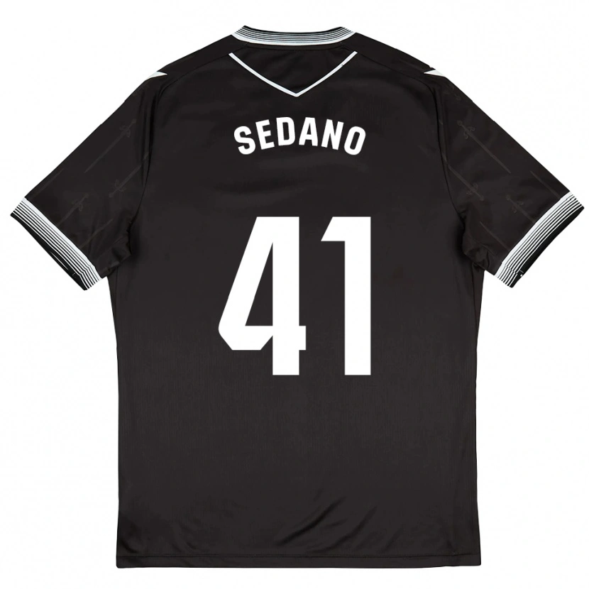 Danxen Børn Hugo Sedano #41 Sort Hvid Udebane Spillertrøjer 2025/26 Trøje T-Shirt