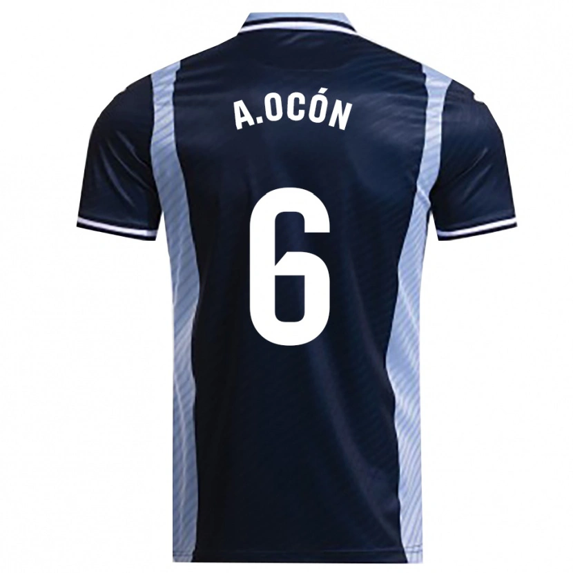 Danxen Børn Ana Belén Ocón López #6 Navy Himmelblå Udebane Spillertrøjer 2025/26 Trøje T-Shirt