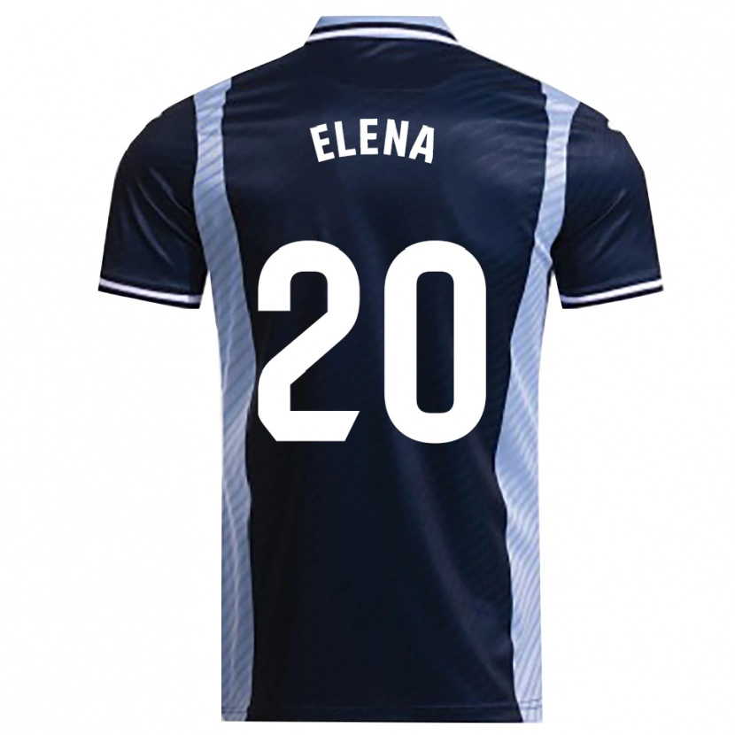 Danxen Børn Elena Lozano Gallego #20 Navy Himmelblå Udebane Spillertrøjer 2025/26 Trøje T-Shirt