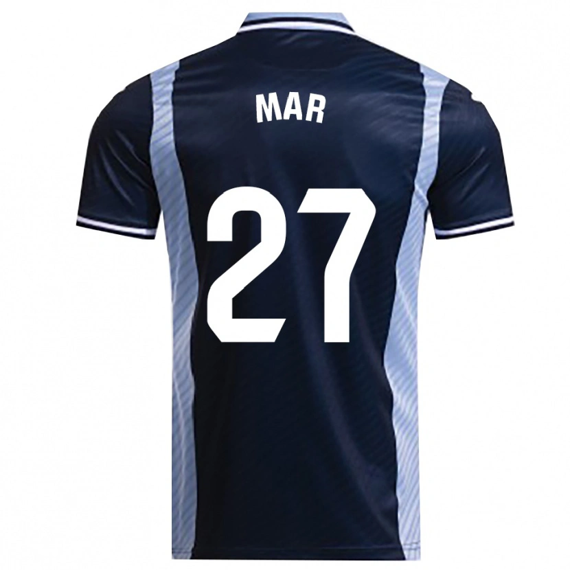 Danxen Børn Mar Gómez Orzaez #27 Navy Himmelblå Udebane Spillertrøjer 2025/26 Trøje T-Shirt