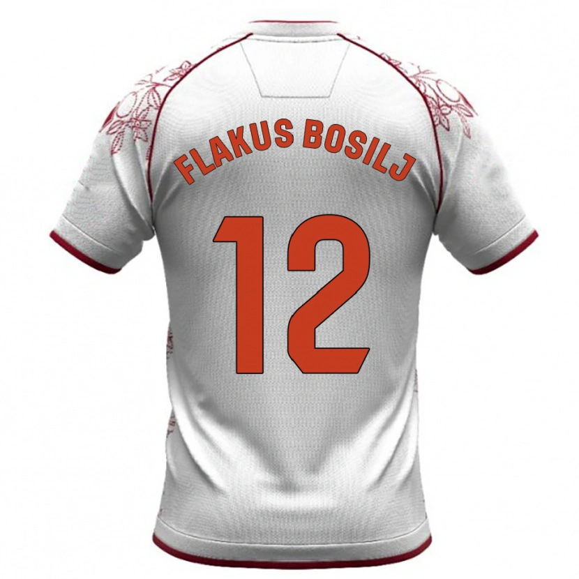 Danxen Børn David Flakus Bosilj #12 Hvid Bordeaux Udebane Spillertrøjer 2025/26 Trøje T-Shirt
