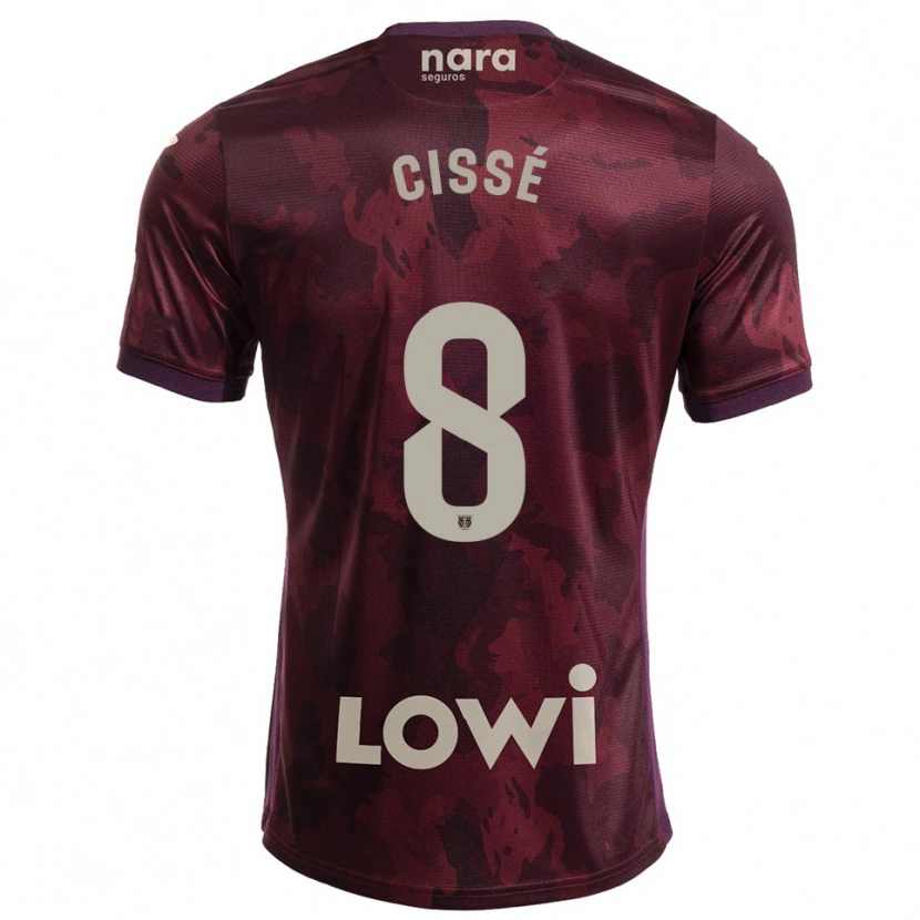 Danxen Børn Seydouba Cissé #8 Bordeaux Hvid Udebane Spillertrøjer 2025/26 Trøje T-Shirt