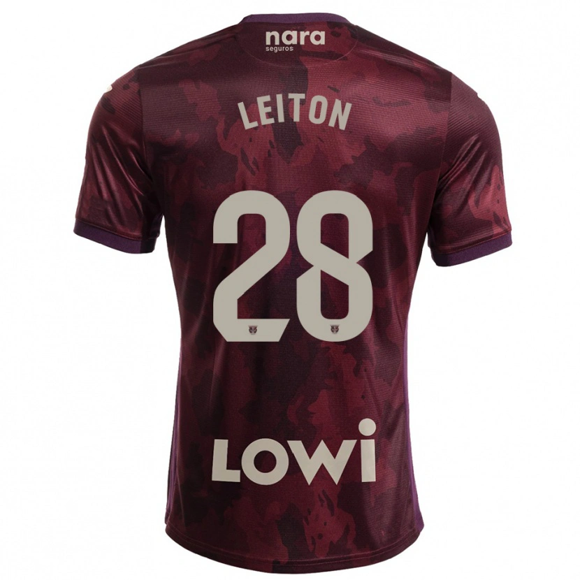 Danxen Børn Marco Leiton #28 Bordeaux Hvid Udebane Spillertrøjer 2025/26 Trøje T-Shirt