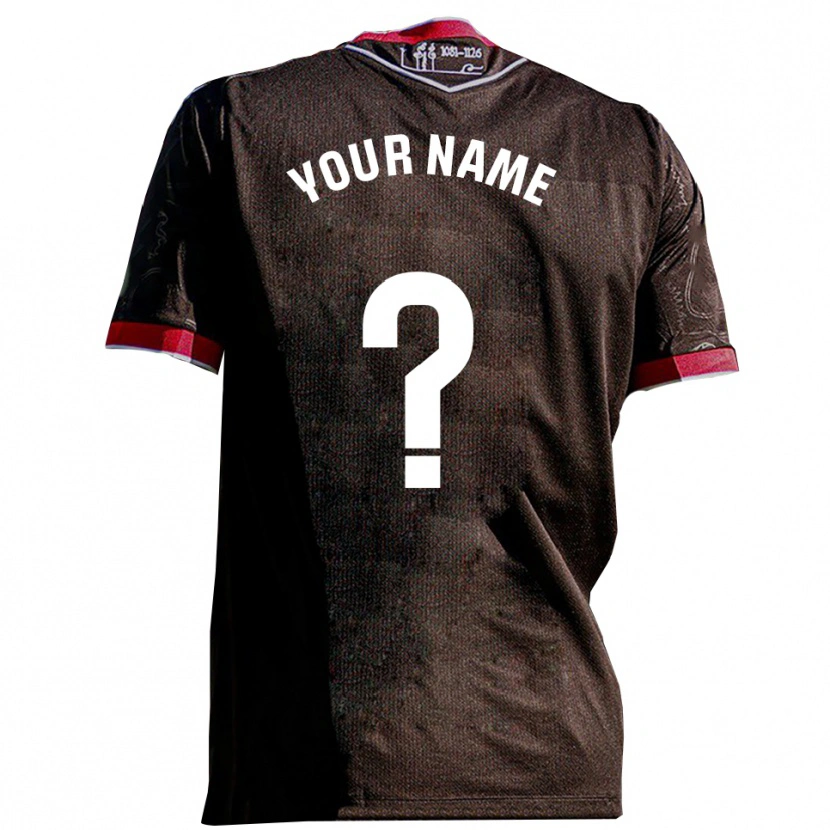 Danxen Børn Dit Navn #0 Sort Rød Udebane Spillertrøjer 2025/26 Trøje T-Shirt