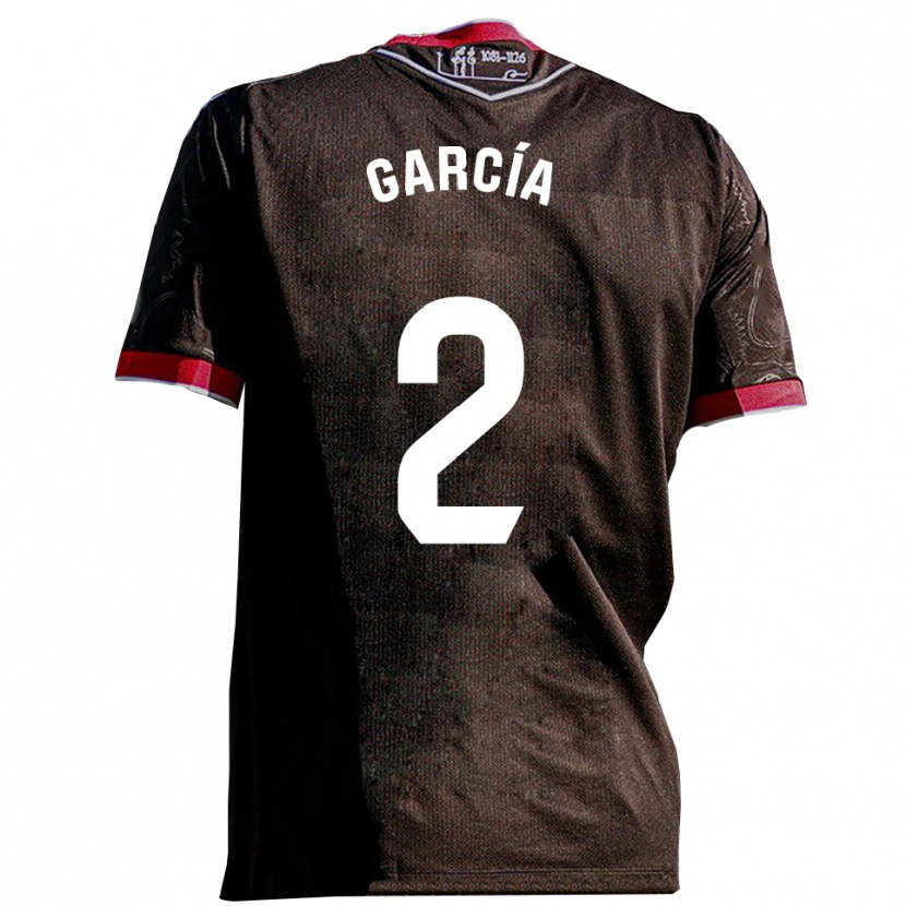 Danxen Børn Víctor García #2 Sort Rød Udebane Spillertrøjer 2025/26 Trøje T-Shirt