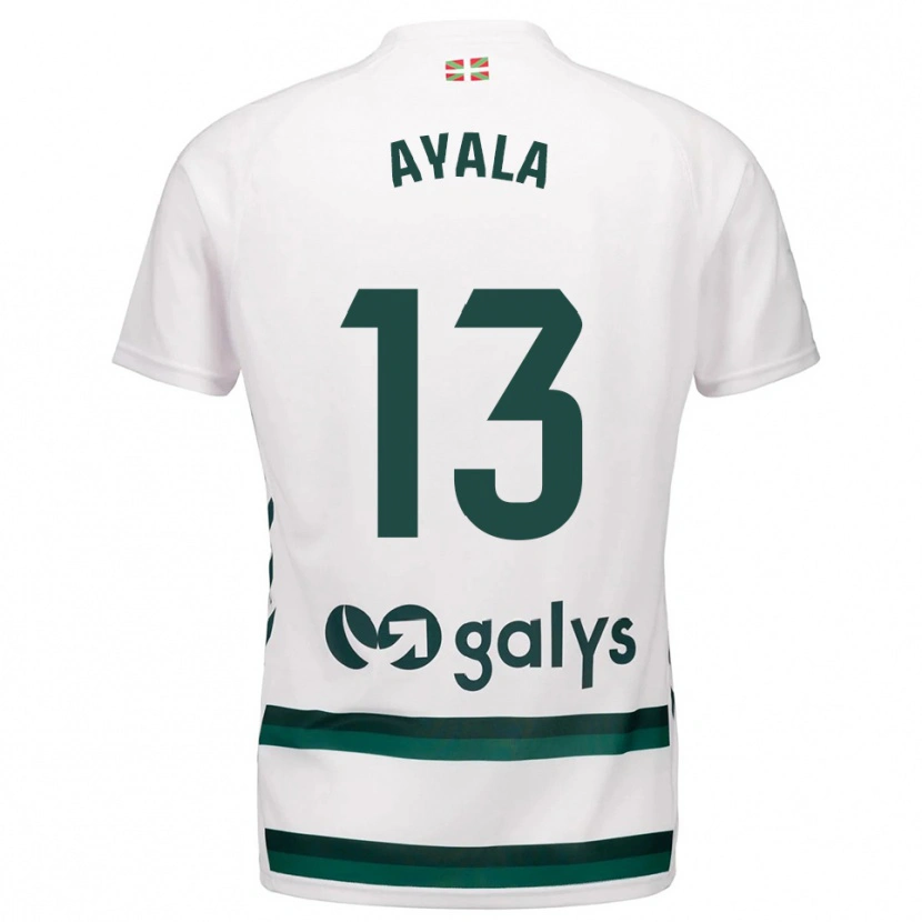 Danxen Børn Unai Ayala #13 Hvid Grøn Udebane Spillertrøjer 2025/26 Trøje T-Shirt