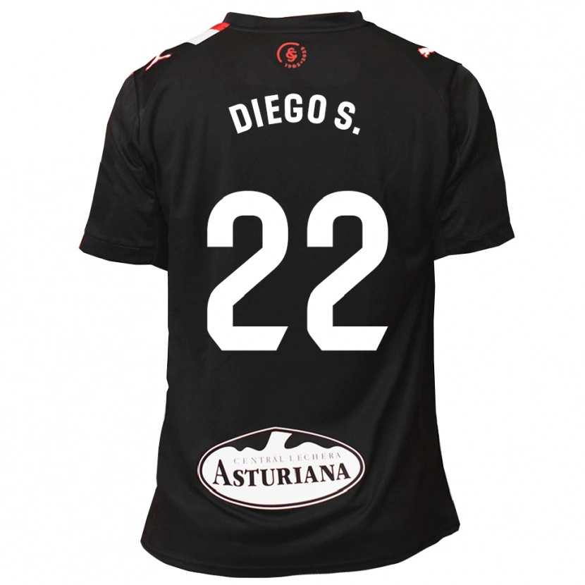 Danxen Børn Diego Sánchez #22 Sort Hvid Udebane Spillertrøjer 2025/26 Trøje T-Shirt