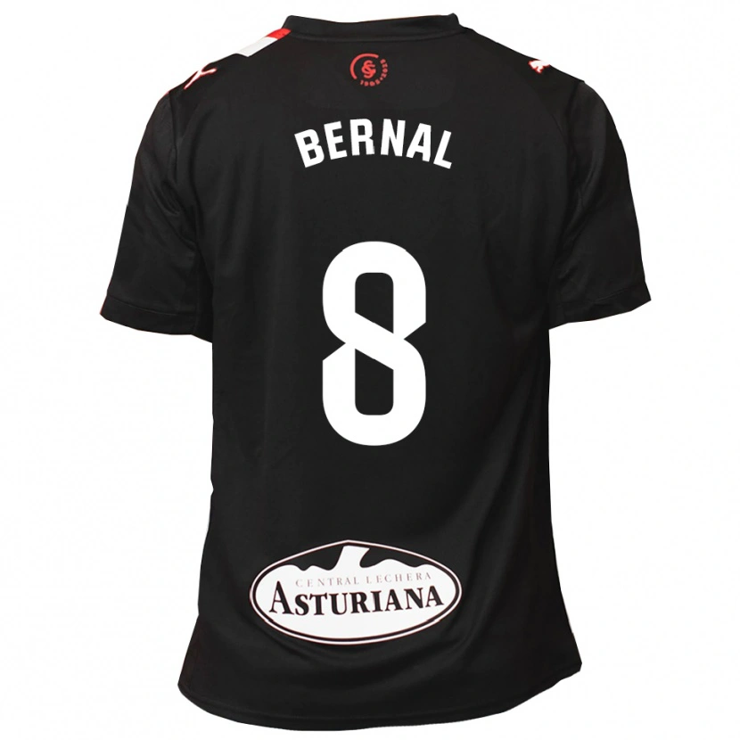 Danxen Børn Jesús Bernal #8 Sort Hvid Udebane Spillertrøjer 2025/26 Trøje T-Shirt