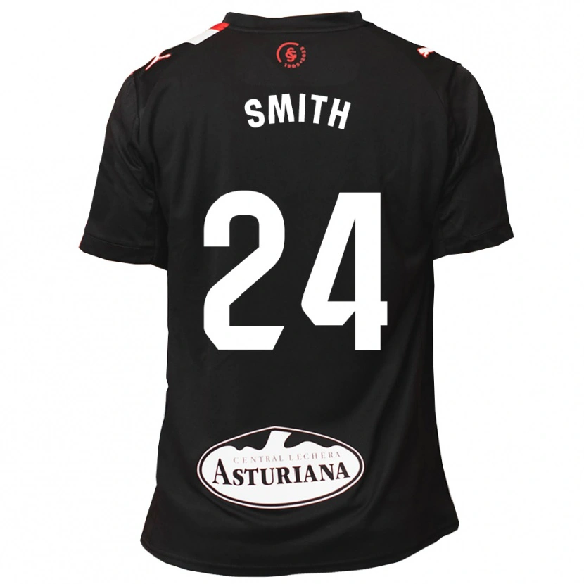 Danxen Børn Justin Smith #24 Sort Hvid Udebane Spillertrøjer 2025/26 Trøje T-Shirt
