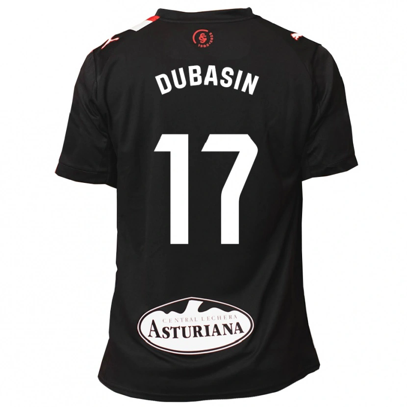 Danxen Børn Jonathan Dubasin #17 Sort Hvid Udebane Spillertrøjer 2025/26 Trøje T-Shirt
